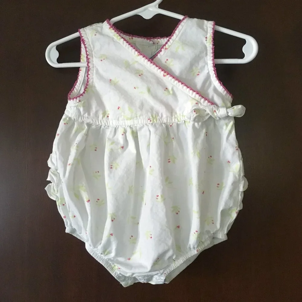 First Impressions vintage floral ruffle romper 6-9m